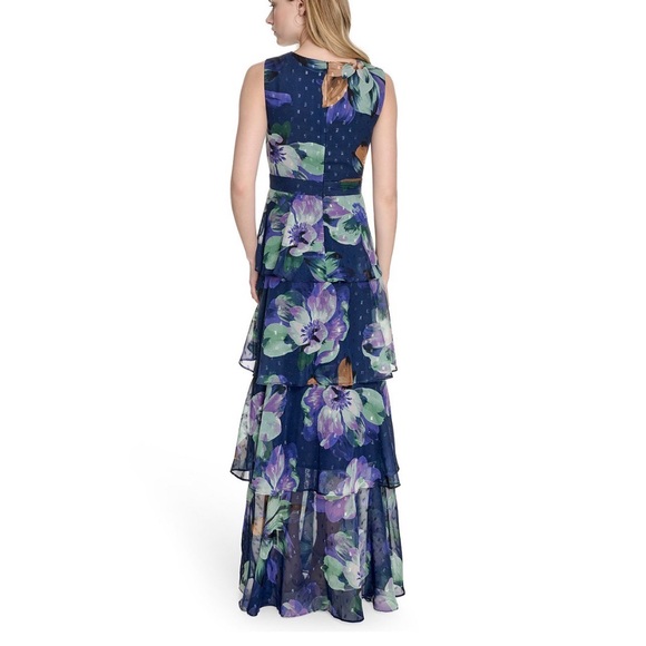 Eliza J Floral Tiered Maxi Dress - Blue and Purple - Picture 5 of 14